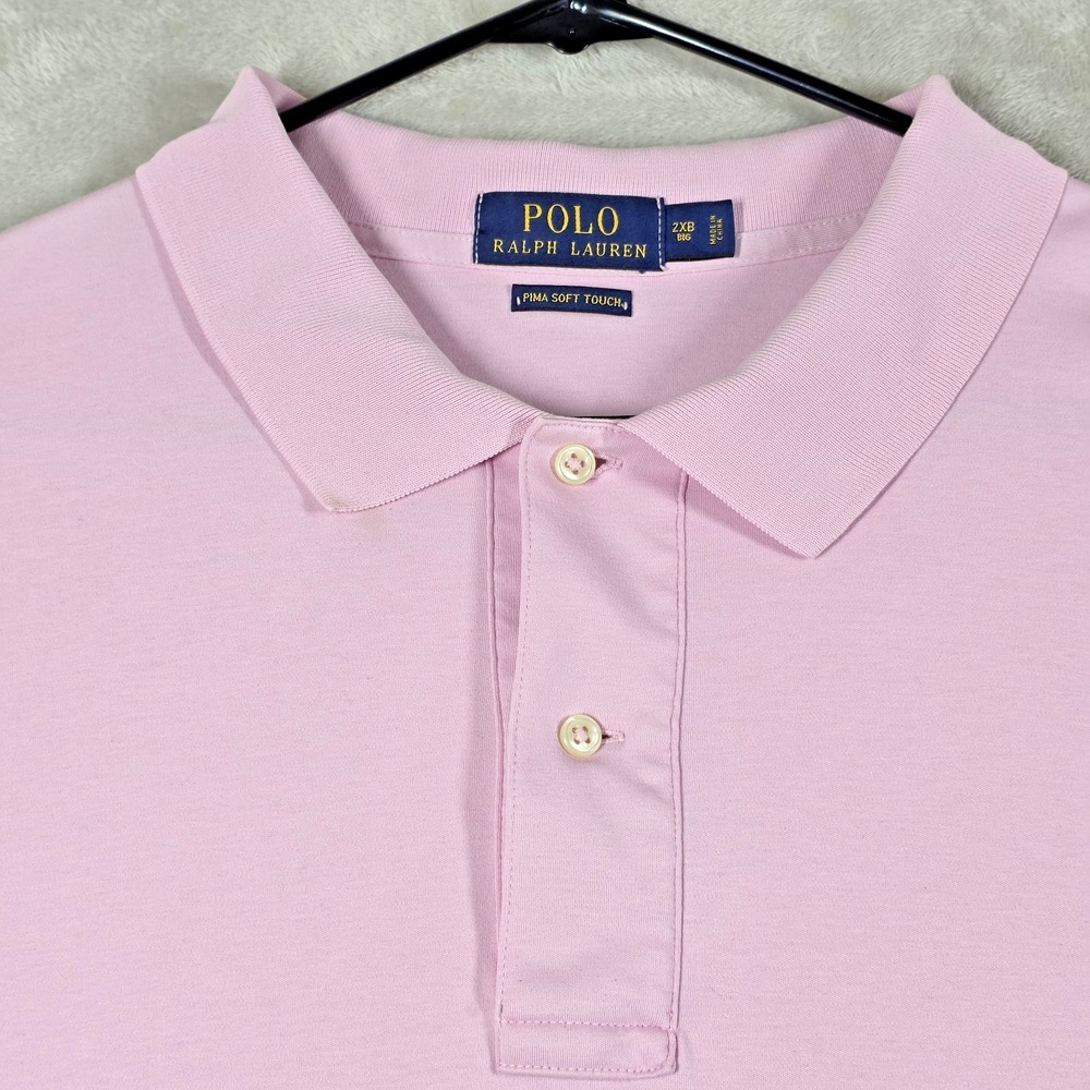 Polo Ralph Lauren Men's Pink Polo Size 2XB Pima Soft Touch
